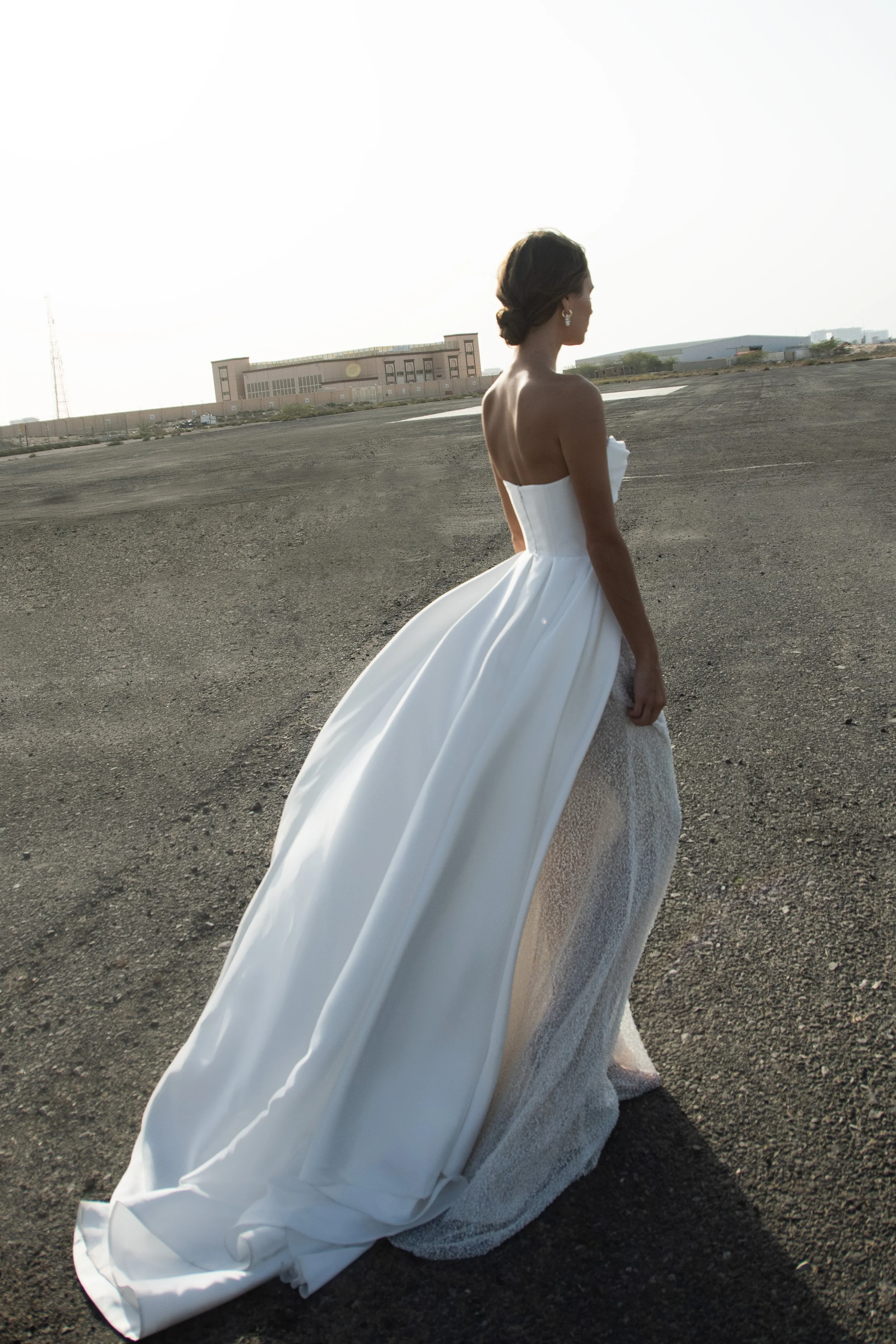 Two-Piece Wedding Dress | Beaded Fit-and-Flare Skirt & Draped Top